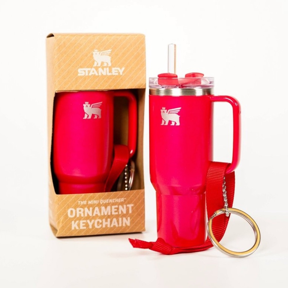 Stanley Water Bottle Keychain Ornament in Red Delicious